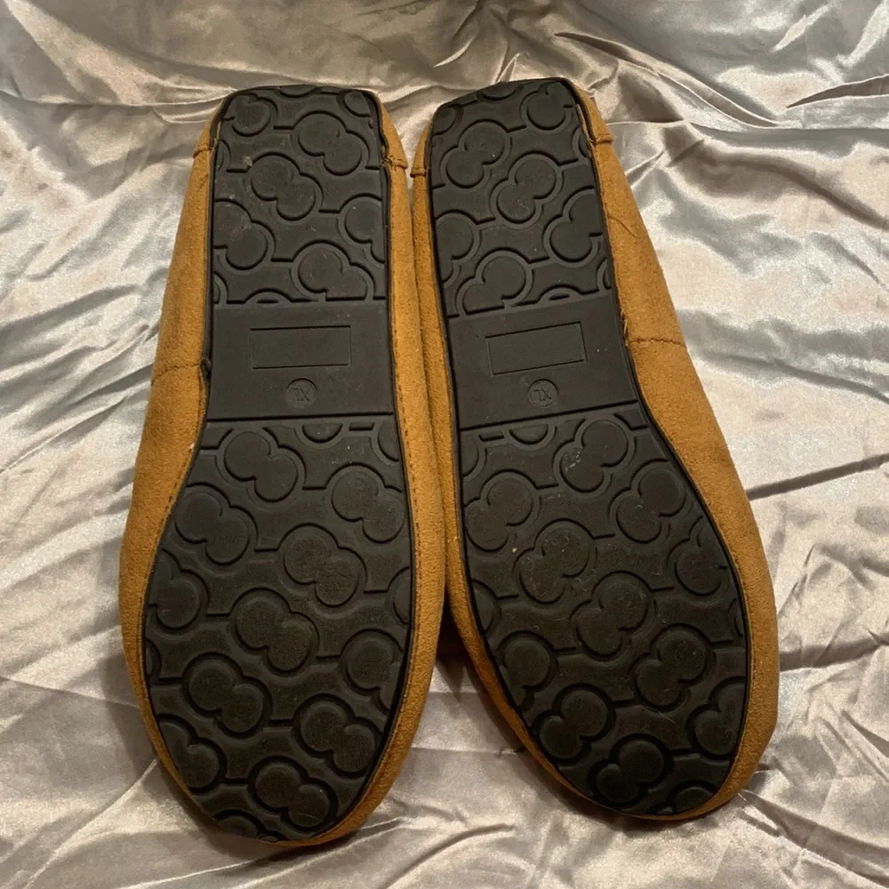 🌹 LUCKY BRAND • Brown Faux Suede WARM COZY MENS SLIP ON LOUNGE HOUSE SHOES •